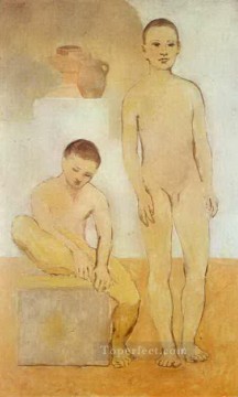 パブロ・ピカソ Painting - 二人の若者 1905 年キュビスト パブロ・ピカソ